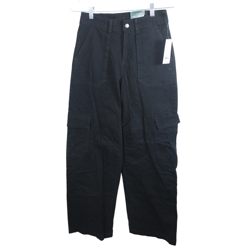Wild Fable‎ Womens Black High Rise Cargo Pants Straight Leg XS 32 Inseam NWT